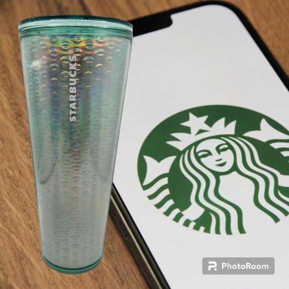 Starbucks 24oz Tumbler Plastic Green With Iridescent Mermaid Color - Picture 1 of 5